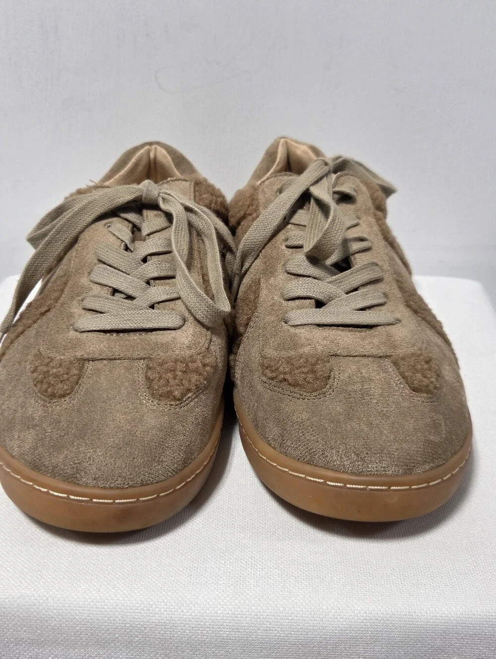J/Slides Urban Sport Women’s Heidi Shearling/Suede Sneaker Brown Size-11